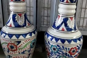 WHITE AND BLUE Ceramics Flower